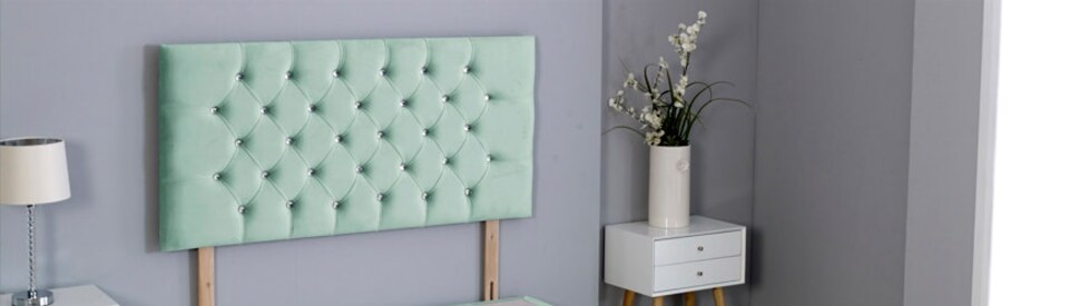 Duck Egg Plush Velvet Chesterfield Headboard | Multi | 3FT Single 26"inch Headboard