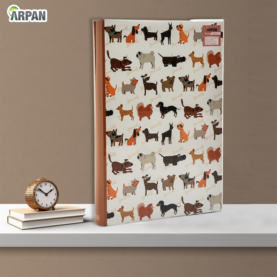 image 1 of ARPAN Slip In Case Memo Photo Album for 300 Photos 4x6" (10x15cm) – Hardcover Picture Album with Memo Writing Space for Family, Wedding & Travel Memories