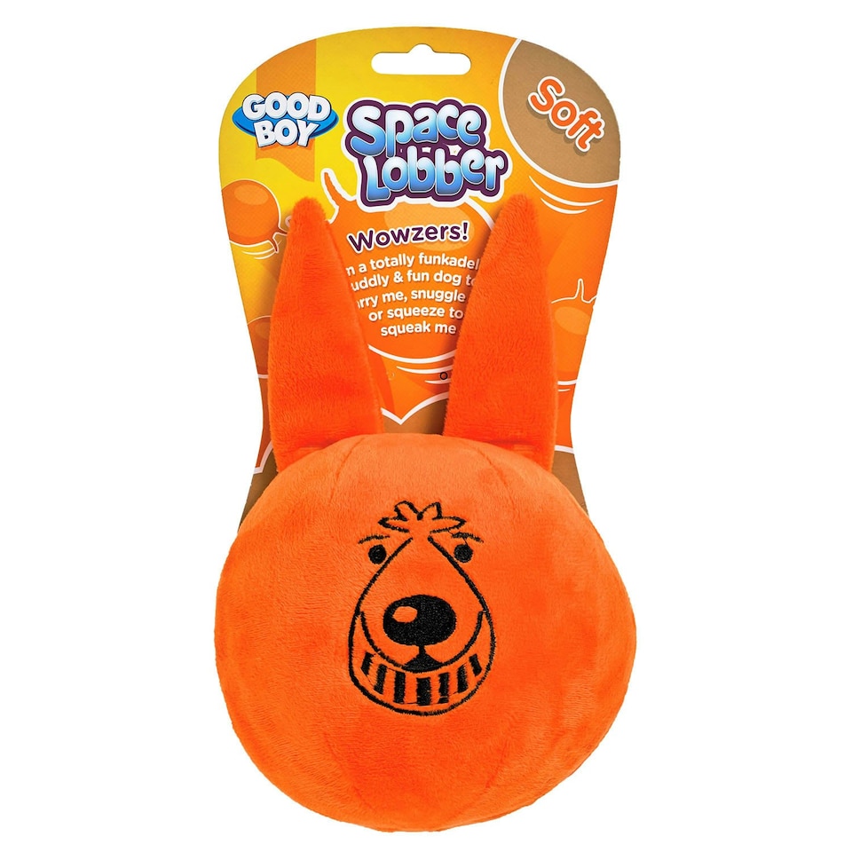 image 1 of Good Boy Space Lobber Soft Dog Toy - Orange - 11cm x 7cm
