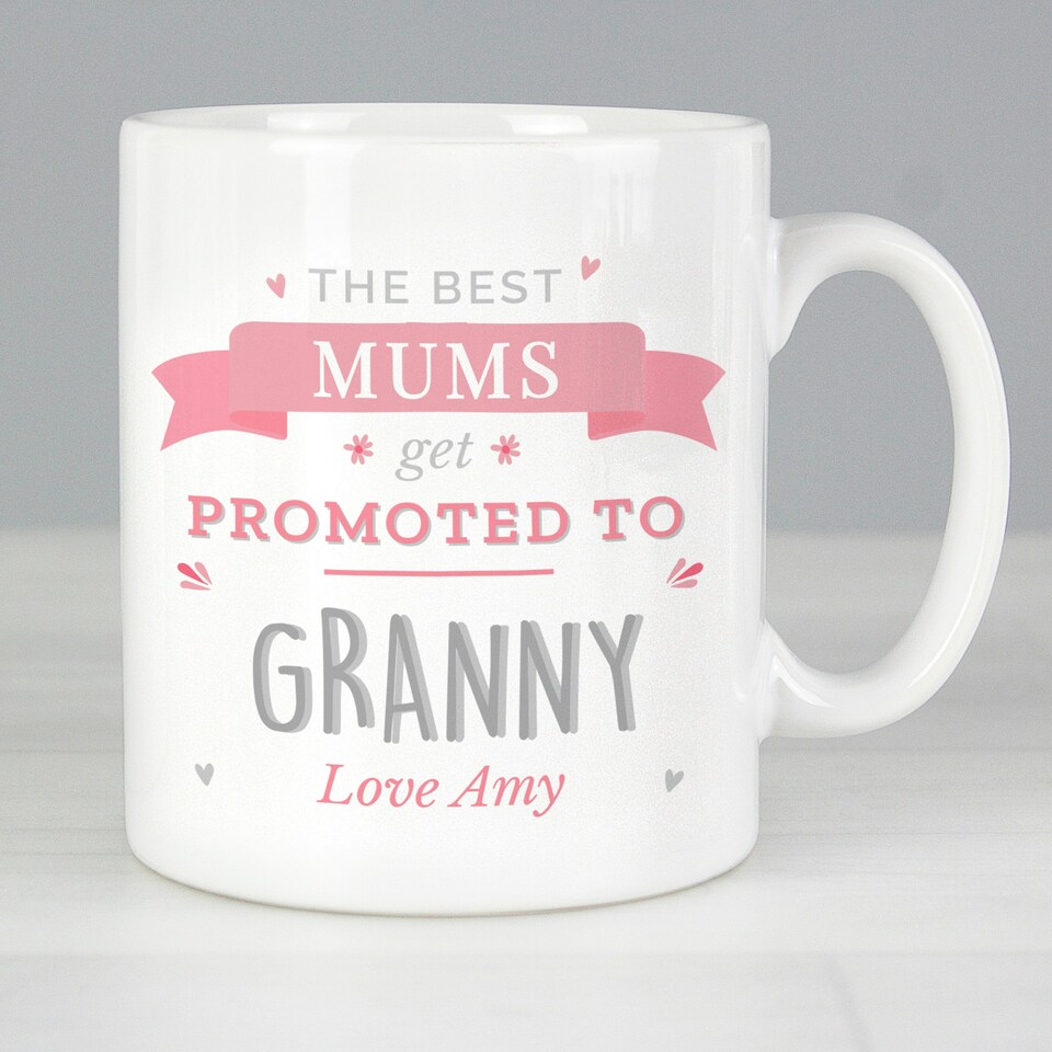 image 1 of Personalised Pink Promoted To Mug White