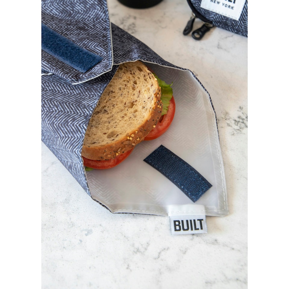 image 1 of Built Reusable Antimicrobial Sandwich Wrap White
