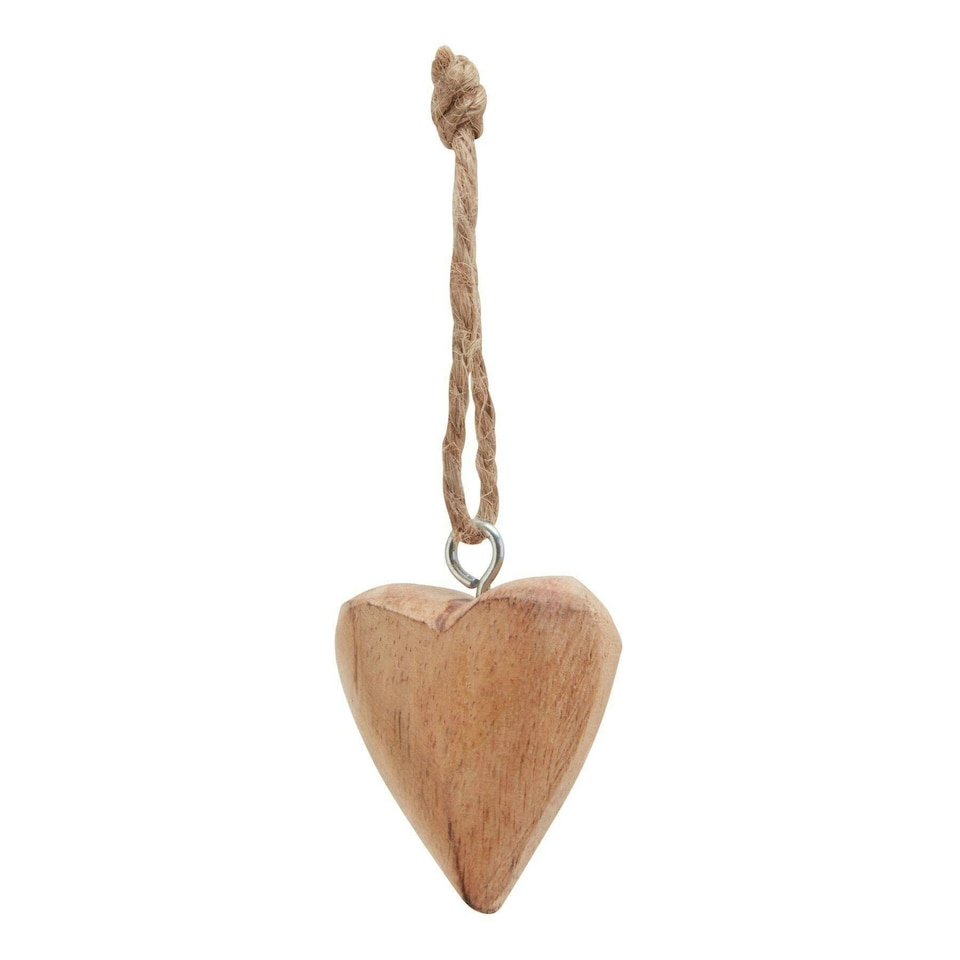 image 1 of Hill Interiors Wooden Heart Hanging Ornament (Pack of 90) - Brown/Black - One Size