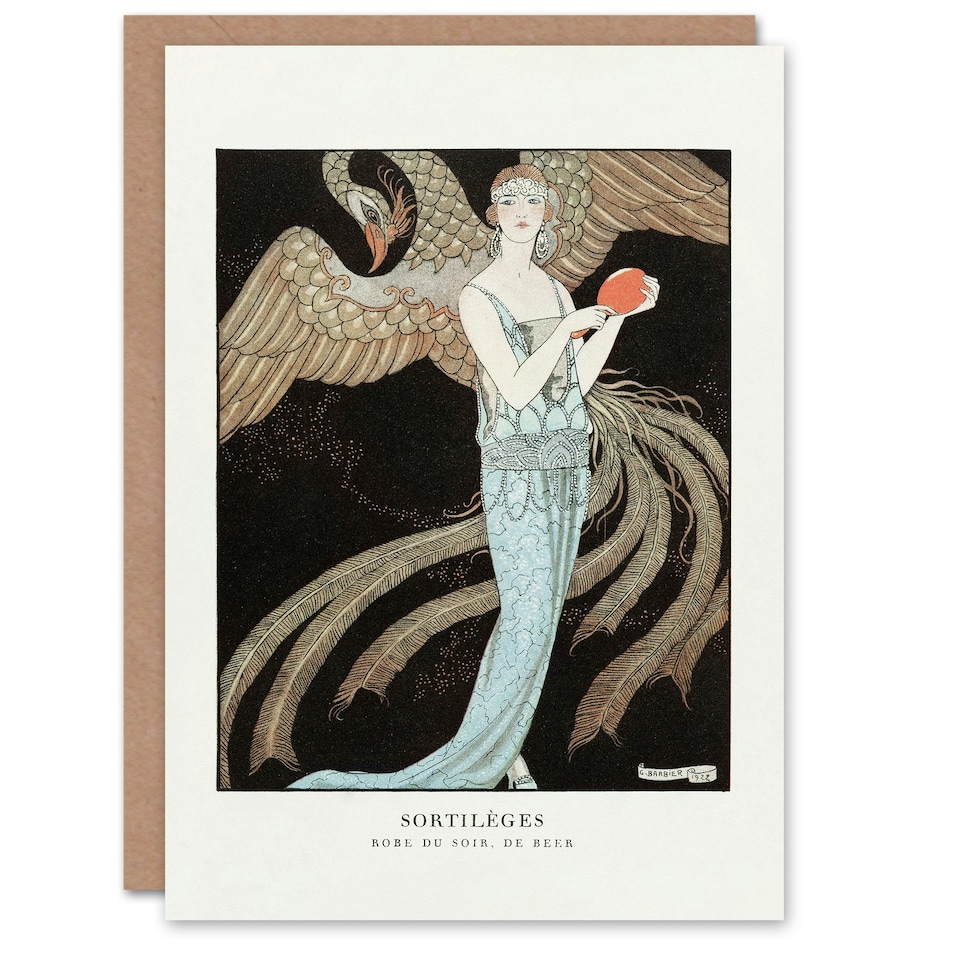 image 1 of George Barbier Art Card Spells Vintage Fashion Advert