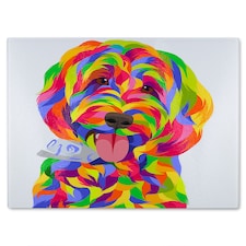 Animal Dog Illustration Pop Art Designer Glass Chopping Board | Multi