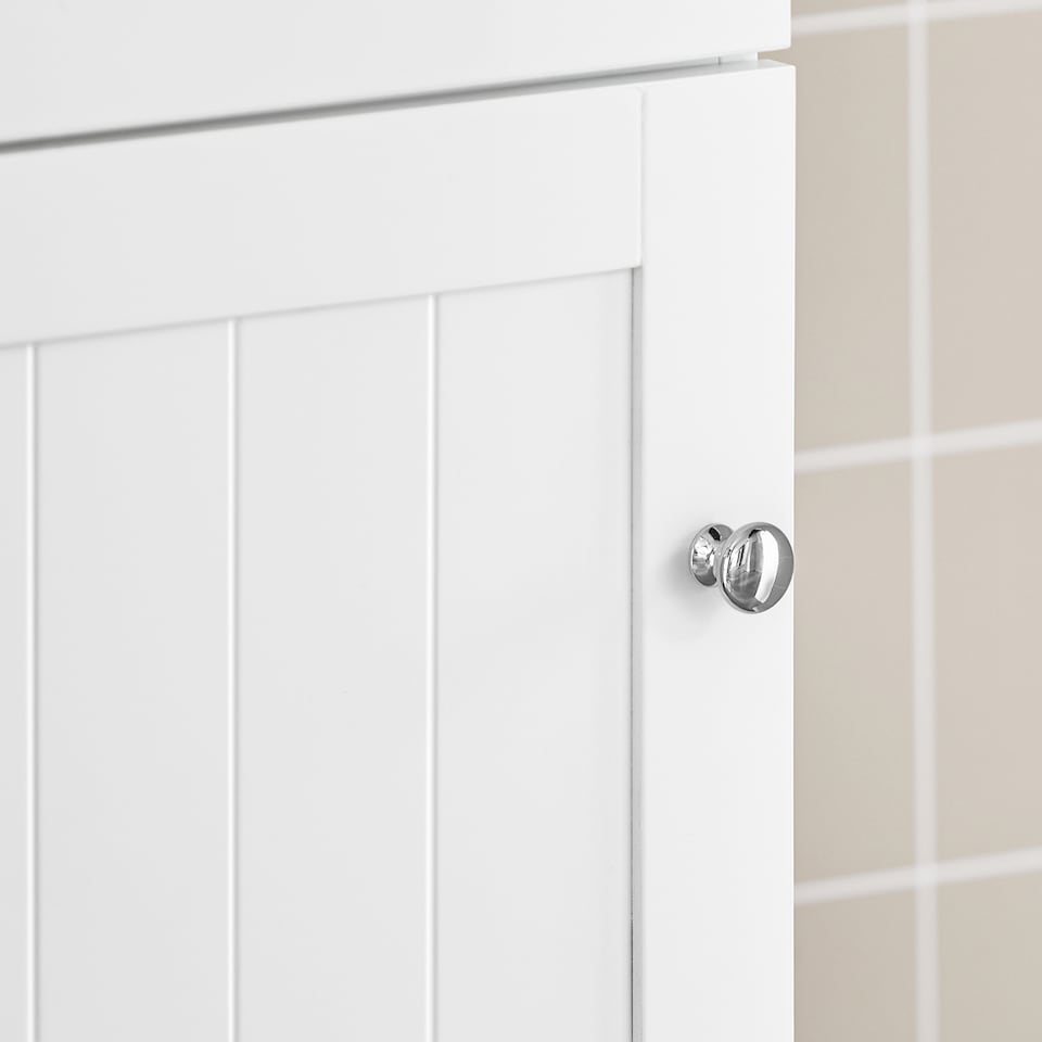 image 1 of SoBuy BZR17-W,Tall Narrow Cupboard Freestanding Storage Cabinet with 1 Drawer | White | White | 1