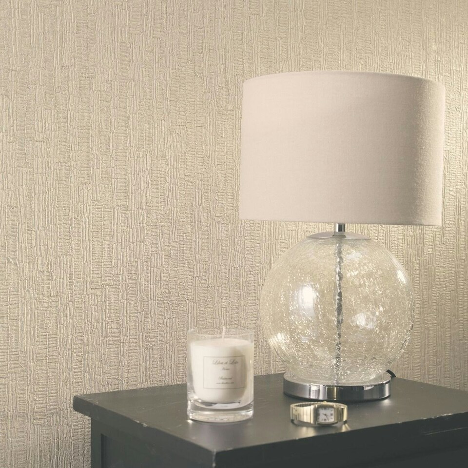 image 1 of Holden Décor Ornella Bark Heavyweight Vinyl Textured Wallpaper - Cream - 10m x 52cm Cream