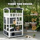 image 3 of PawHut Wooden Outdoor Cat House 3-Tier Kitten Shelter w/ Tilted Roof Grey