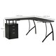 image 7 of HOMCOM L-Shaped Corner PC Desk Table w/ Drawer Home Office Workstation, Black