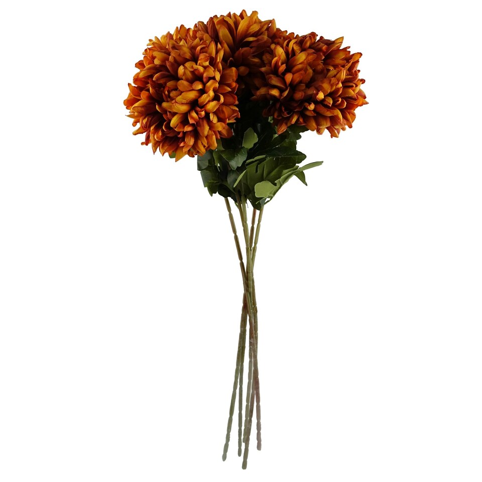image 1 of Pack of 6 x 75cm Extra Large Reflex Chrysanthemum - Orange