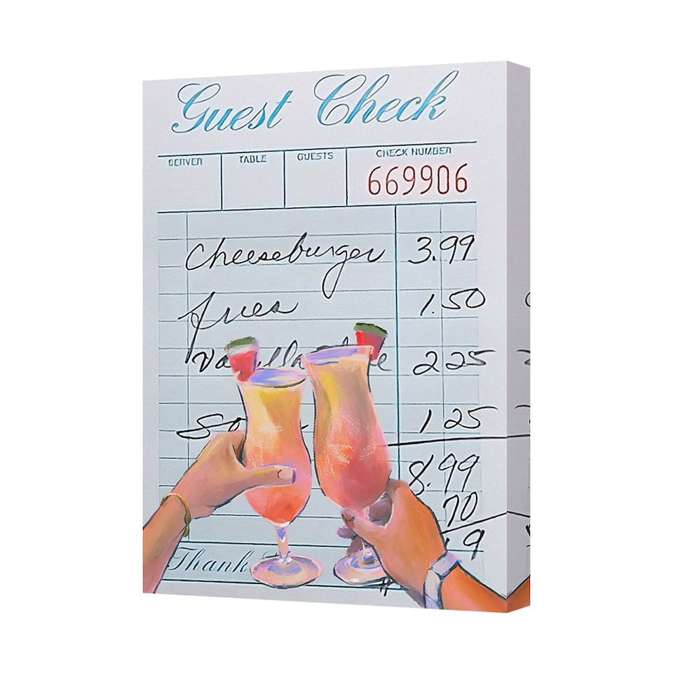 Contemporary Drink Glasses Canvas Art Print With Deep Wooden Frame ...