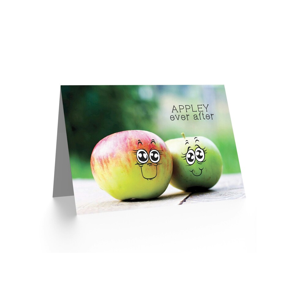 image 1 of Romance Valentine Cute Apple Love Anniversary Valentines Day Card