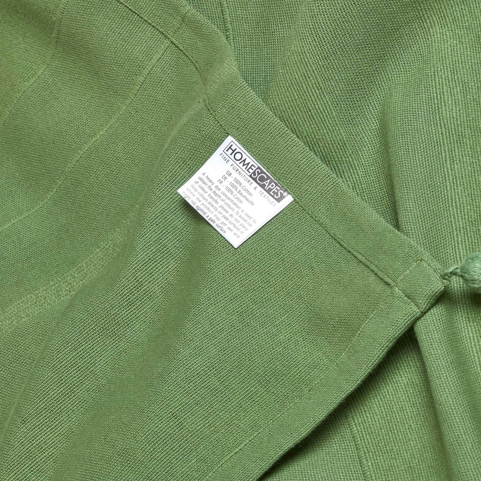 image 1 of Homescapes Cotton Rajput Ribbed Dark Olive Throw - 225 x 255 cm | Green