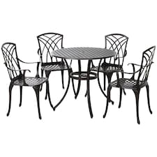 Outsunny 5 PCs Coffee Table Chairs Outdoor Garden Furniture Set