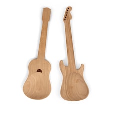 Kikkerland Set of 2 Guitar-Shaped Wooden Spoons