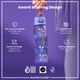 image 6 of Leak Proof Slim Water Bottle, BPA Free, 500ml (18oz) | Purple | Delicate Floral | One Size
