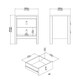 image 5 of Barcelona 3 Piece Bundle, Bedside, Chest and 2 Door Wardrobe in White
