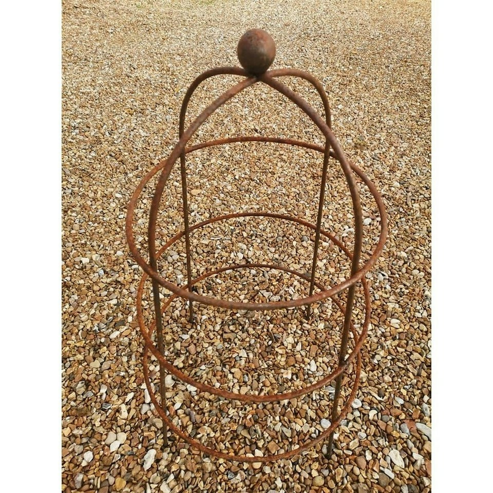 image 1 of Chelsea Range (Large) Cloche Plant Support - L54.6 x W54.6 x H95.3 cm - Bare Metal/Ready to Rust