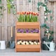 image 9 of Outsunny 3 Tier Raised Garden Bed Wooden Elevated Planter Box Kit, Brown
