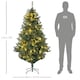 image 5 of HOMCOM 6ft Pre Lit Artificial Christmas Tree Holiday Decor with 150 Warm White LED Lights and 650 Tips, Banner, Ball, Tag, Tree Decoration, Auto Open