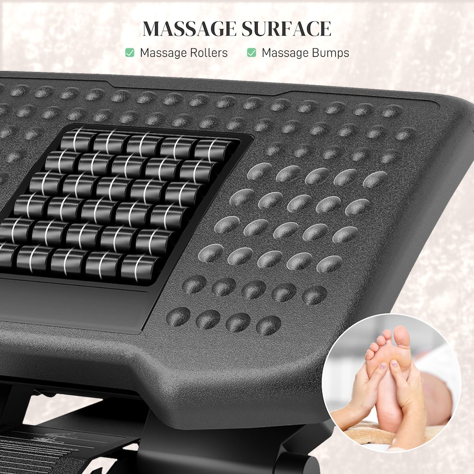 image 1 of Foot Rest for Under Desk with Massage Function, Adjustable Angle and Height