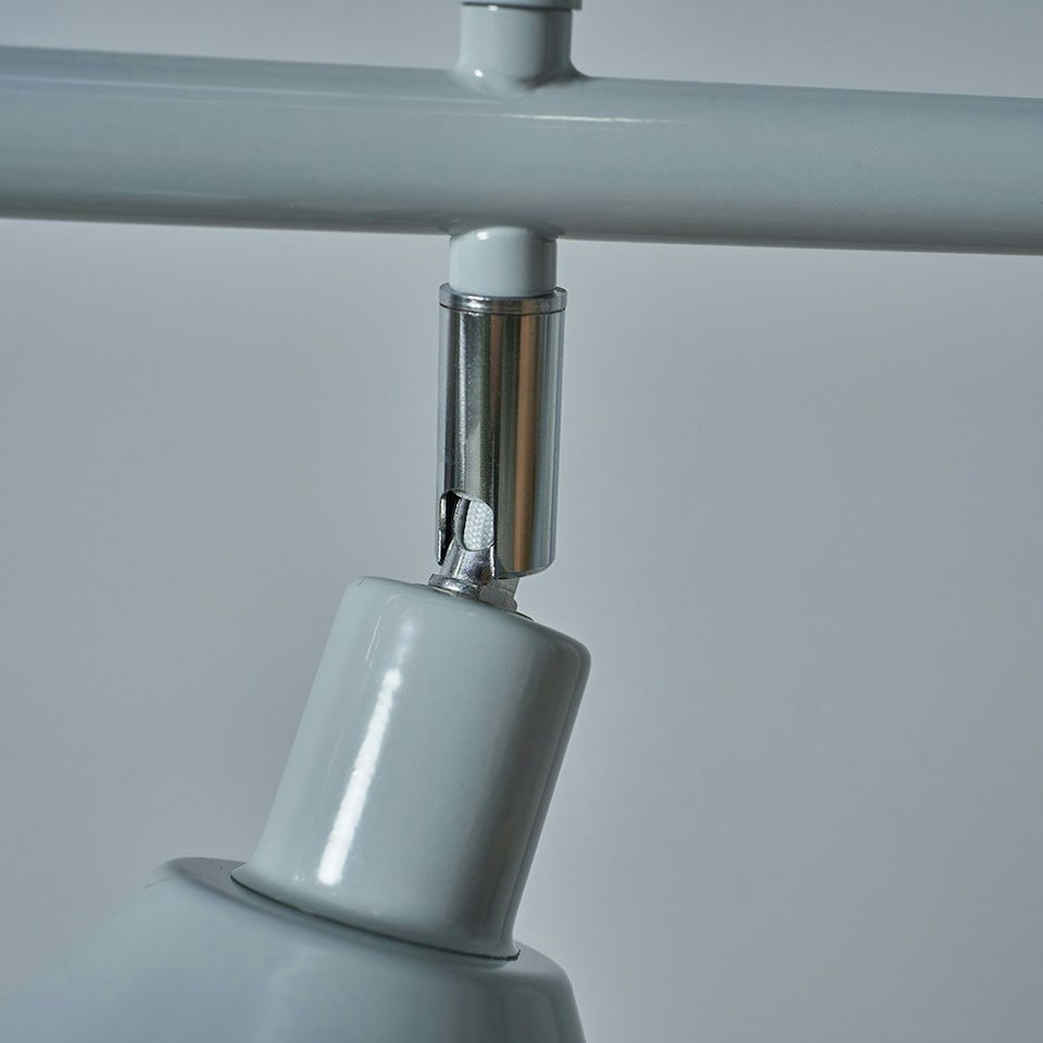 image 1 of ValueLights 3 Way Suspended Ceiling Light With Grey Silver Metal Cone Shades