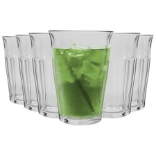 Duralex Picardie Highball Cocktail Glasses - 360ml Glass Tumblers - Pack of 6 Clear