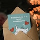 image 3 of White Scarf Drawing Love Hearts Cat Granddaughter Birthday Card