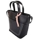 image 3 of Premium Soft Leather Cross Body Shoulder Twin Tote Style Handbag Black | Black