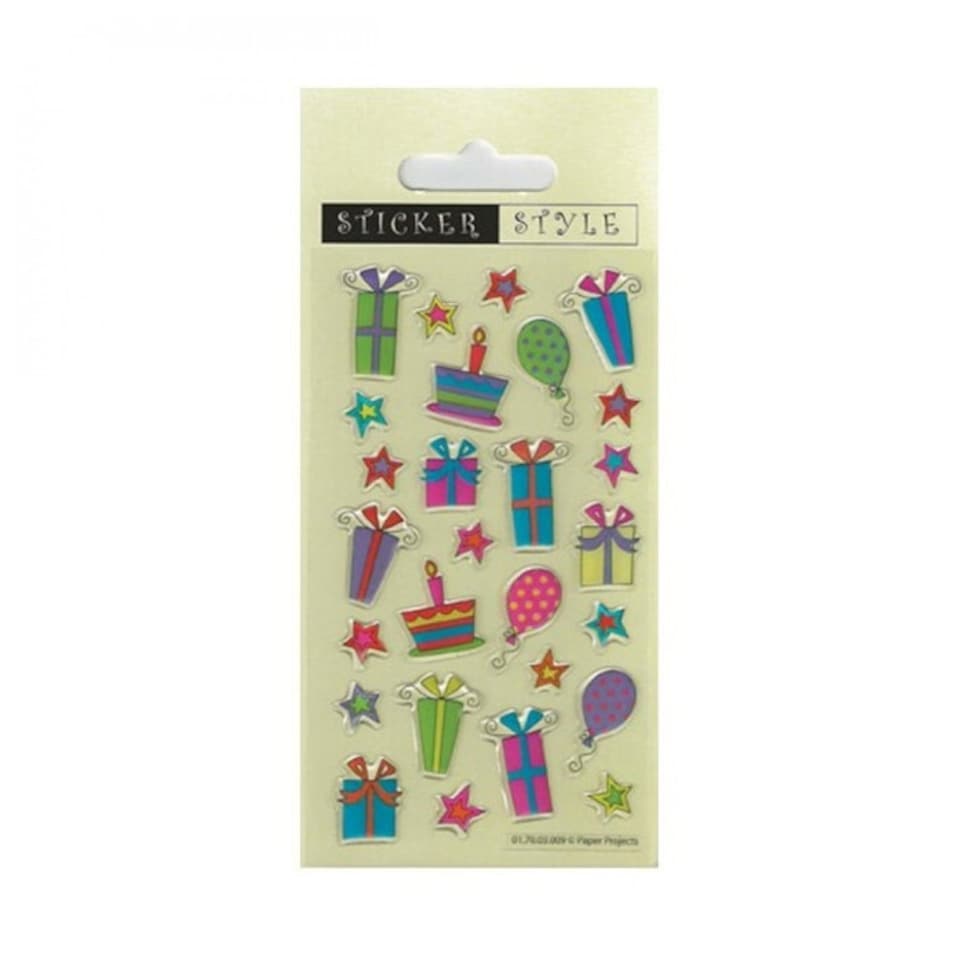 Paper Projects Resin Gifts & Balloons Stickers - Multicoloured - One Size