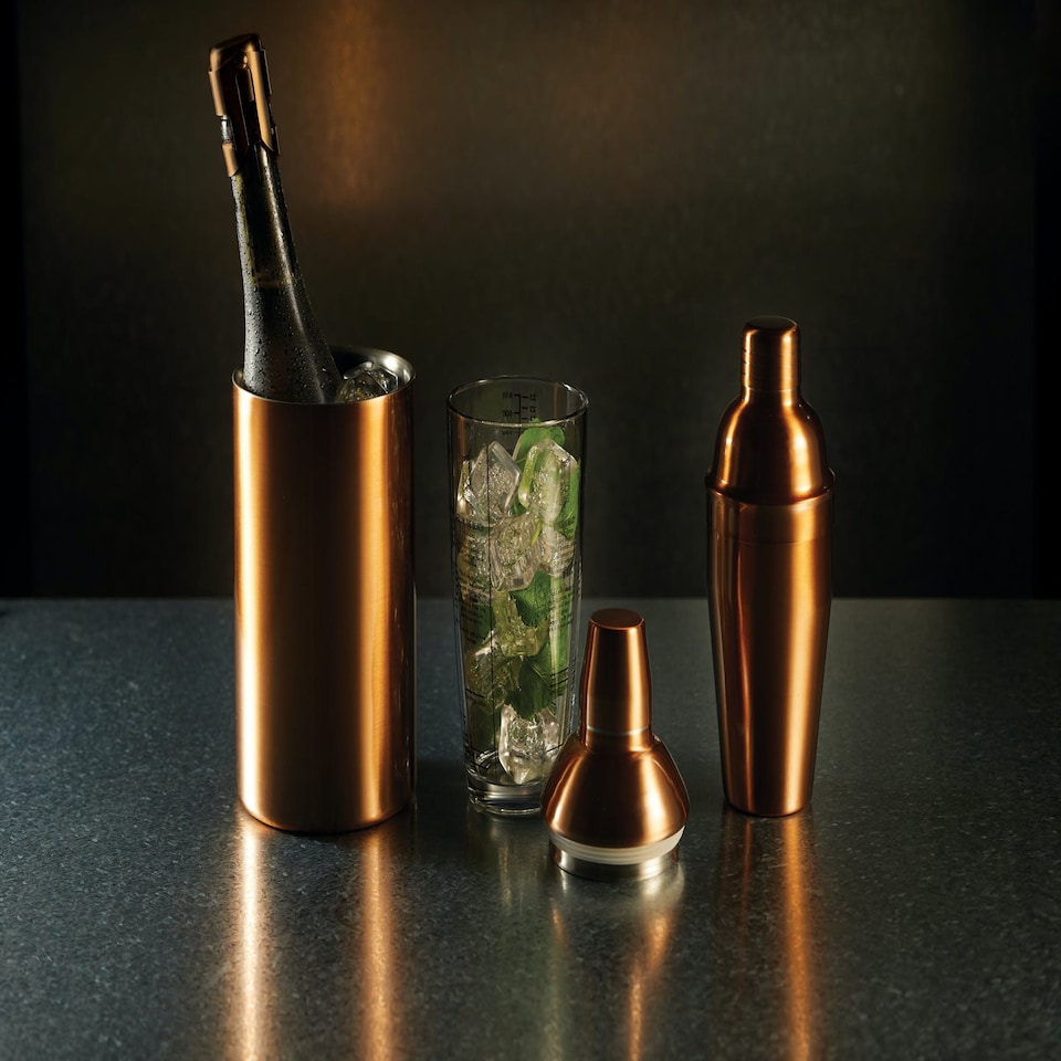 image 1 of BarCraft Copper Effect Stainless Steel Champagne Saver