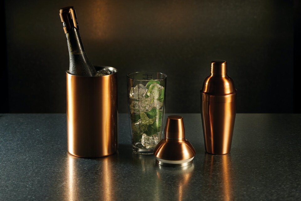 image 1 of BarCraft Copper Effect Stainless Steel Champagne Saver