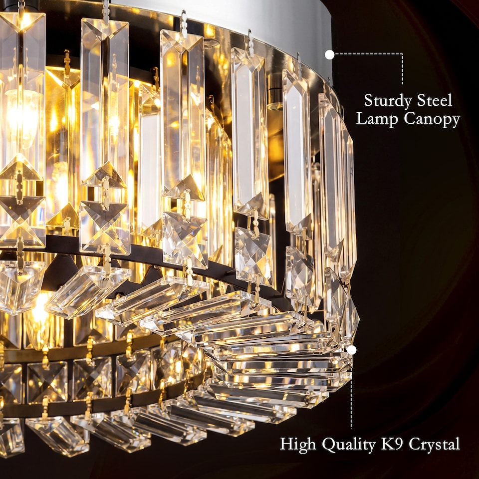 image 1 of HOMCOM Crystal Ceiling Light with 160 Crystal Pendants