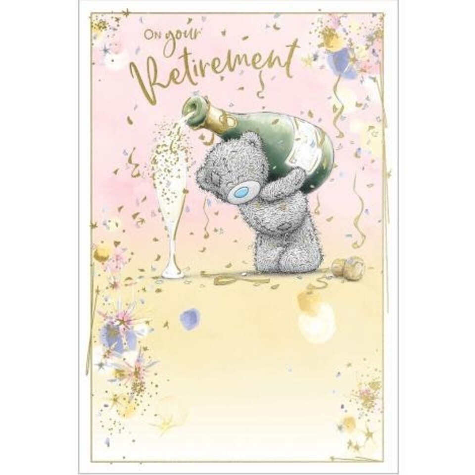 image 1 of Bear With Champagne Retirement Card