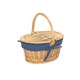 image 1 of Child's Oval Lined Lidded Wicker Picnic Basket with Lining | Blue | Blue | One Size