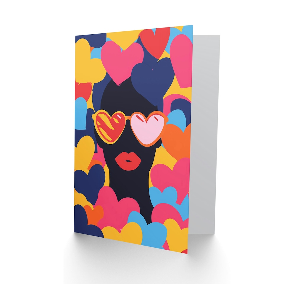 image 1 of Sunglasses Love Heart Eyes Lips Anniversary Valentines Him Husband Card