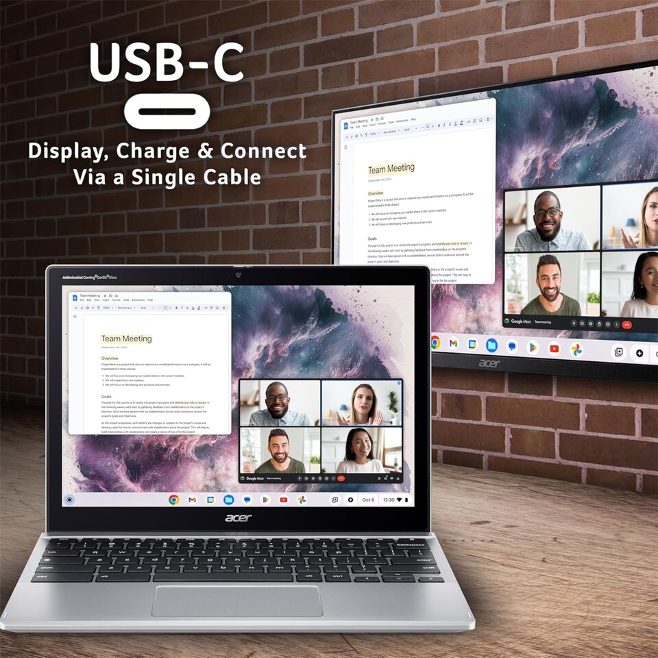 image 1 of Acer Spin 312 Chromebook Intel N100 4GB RAM 128GB eMMC 12" WUXGA Touch Laptop