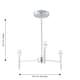 image 4 of Set of 2 Brea - Chrome 3 Arm Semi Flush Fittings Only Chrome