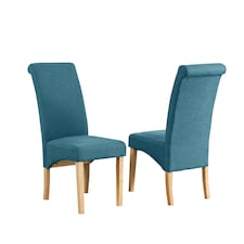 Rimini Fabric Dining Chairs - Set of 2 - Teal