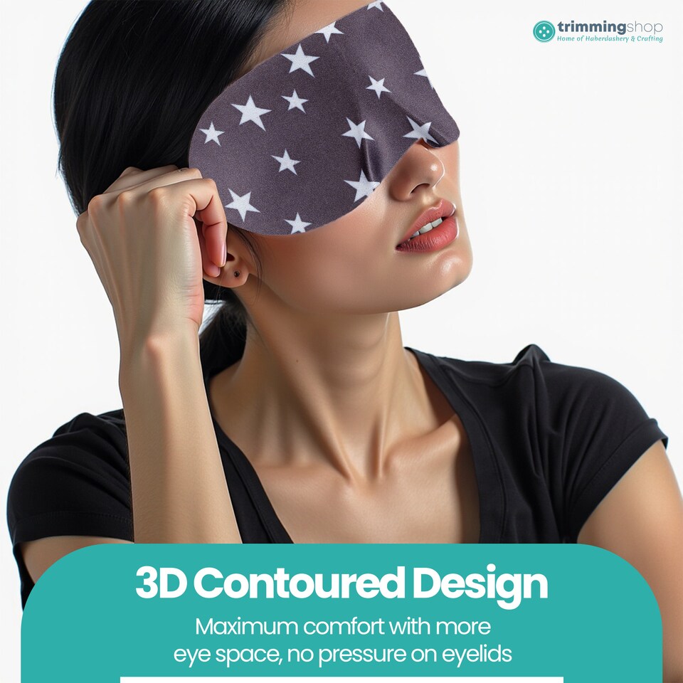 image 1 of 3D Stars Printed Sleep Eye Mask with Adjustable Strap