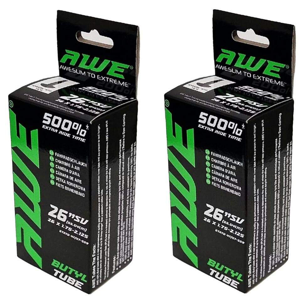 image 1 of 2 x AWEShield Folding Tyres 26" x 2.10 + 2 x AWE Inner Tubes 26" x 1.75-2.125 SV