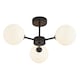 image 6 of Contemporary Chic Matte Black Ceiling Light with Opal White Globe Glass Shades