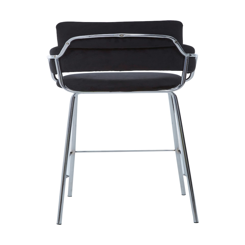 image 1 of Interiors by Premier Tamzin Black Velvet Bar Chair Black