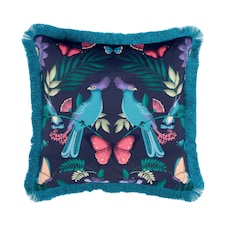 Catherine Lansfield Mya Tropical Birds Cushion | Blue | Navy Blue | 45x45cm