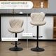 image 4 of HOMCOM Adjustable Height Bar Stools Set of 2, Swivel Barstools Light Khaki