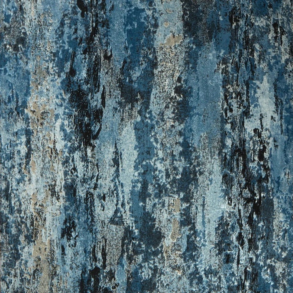 image 1 of Nova Metallic Wallpaper in Blue and Silver Multi