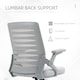 image 6 of Vinsetto Mesh Office Chair, Swivel Task Desk Chair with Lumbar Back Support, Flip-Up Arm, Adjustable Height for Home Office, Grey
