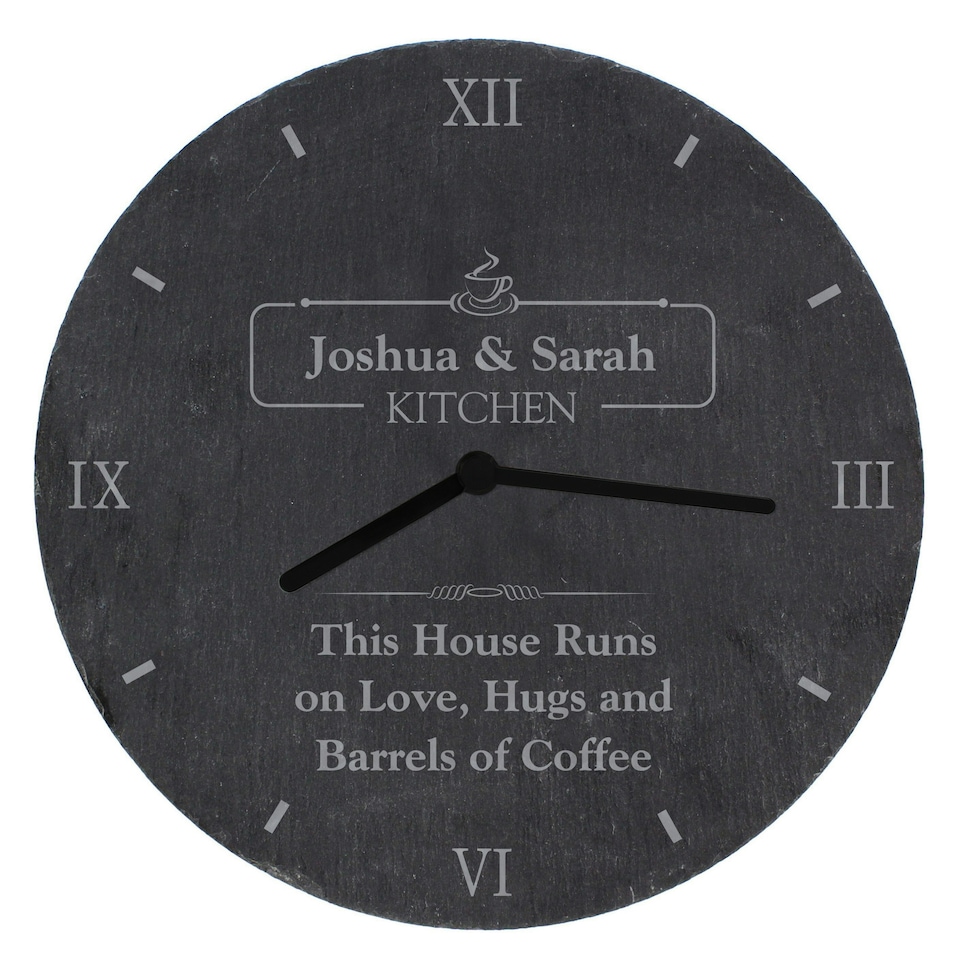 image 1 of Personalised Kitchen Slate Clock