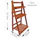 image 2 of Wooden Shelf Foldable Rack Flower Plant Pot Stand Storage Display Holder 3 Tier
