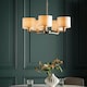 image 2 of Daley 5 Light Multi Arm Ceiling Pendant Matt Nickel, Vintage White Silk Effect, E14