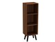 image 1 of 3-Tier Cube Display Cabinet with Scandinavian Legs | Brown | Teak & Black | 1